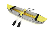 2 Person Inflatable Kayak Set w/ Oars Pump Seats Yellow Black