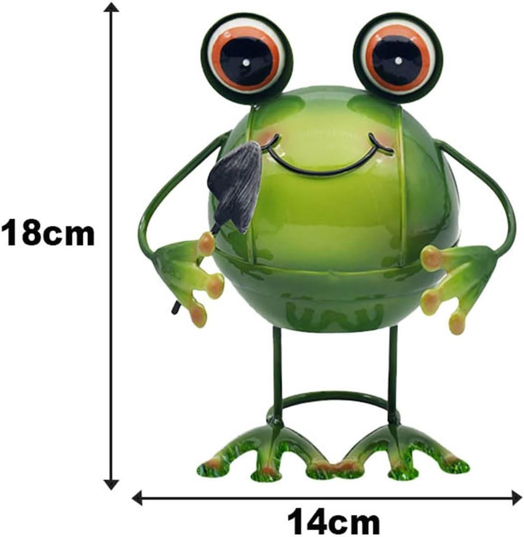 Bright Eyes Green Frog Garden Statue | Fun Patio Lawn Ornament | Outdoor Decor