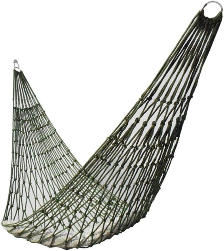 Single Person Camping Hammock – Strong Nylon Mesh Net Bed with Ropes for Garden