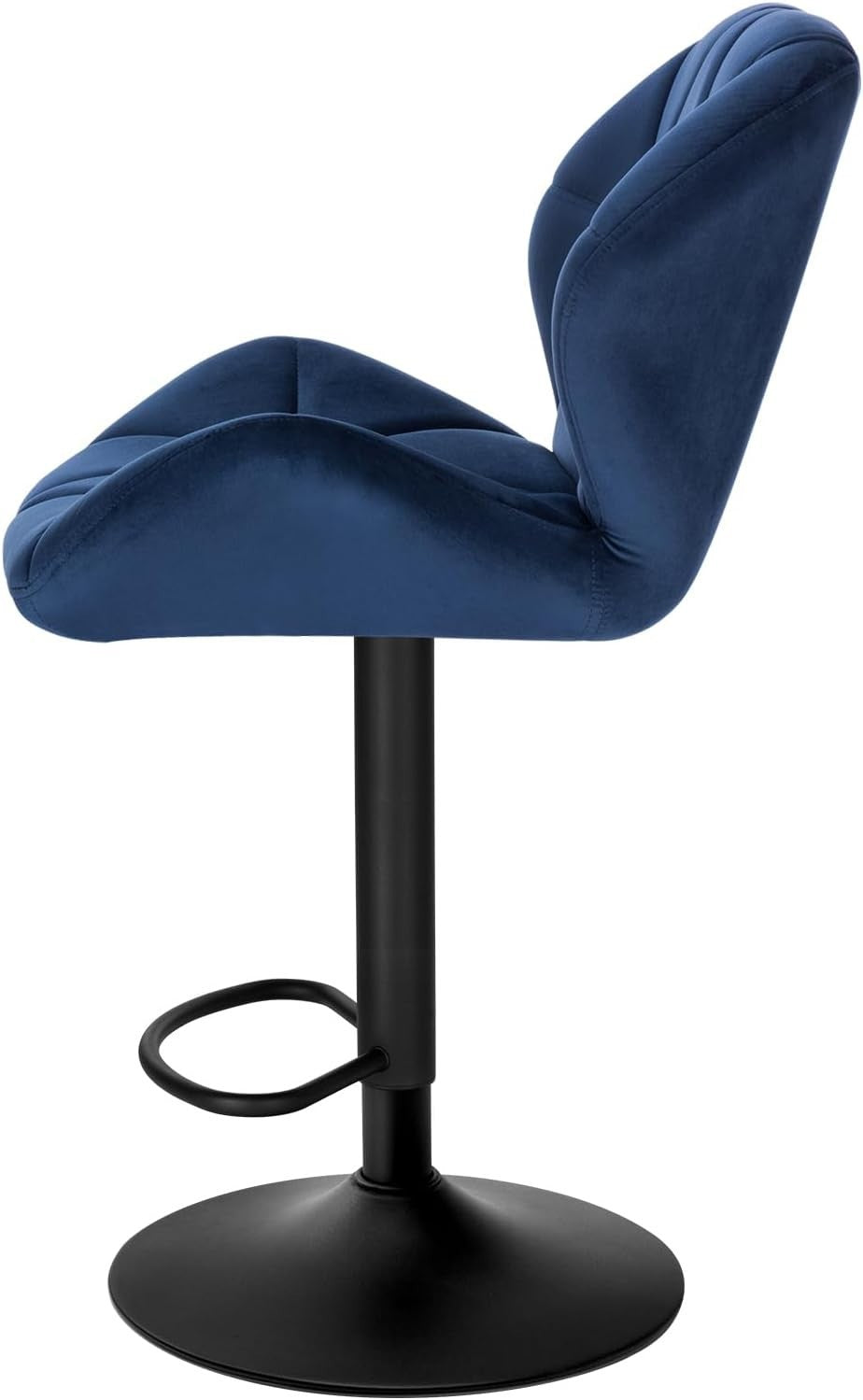 Velvet Swivel Bar Stools Set of 2 Adjustable Counter Chairs Blue