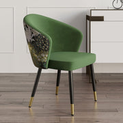 Luxury Velvet Dining Chair Upholstered Side Chair with Padded Seat & Gold Legs