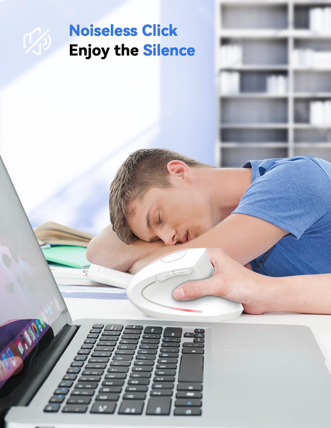 Vertical Ergonomic Wireless Mouse 4800DPI Silent 6 Button USB