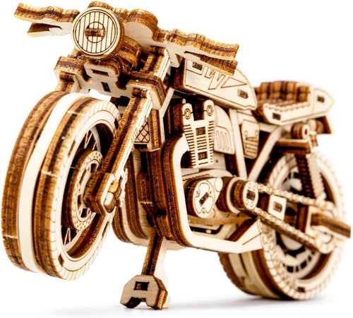 Wooden Cafe Racer 3D Puzzle Kit – 1:16 Model, Great Gift for Adults