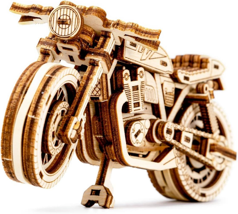 Wooden Cafe Racer 3D Puzzle Kit – 1:16 Model, Great Gift for Adults
