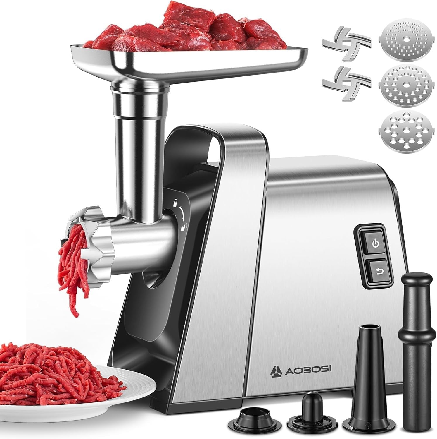 3000W Electric Meat Grinder Sausage Maker Mincer Stainless Steel Kit