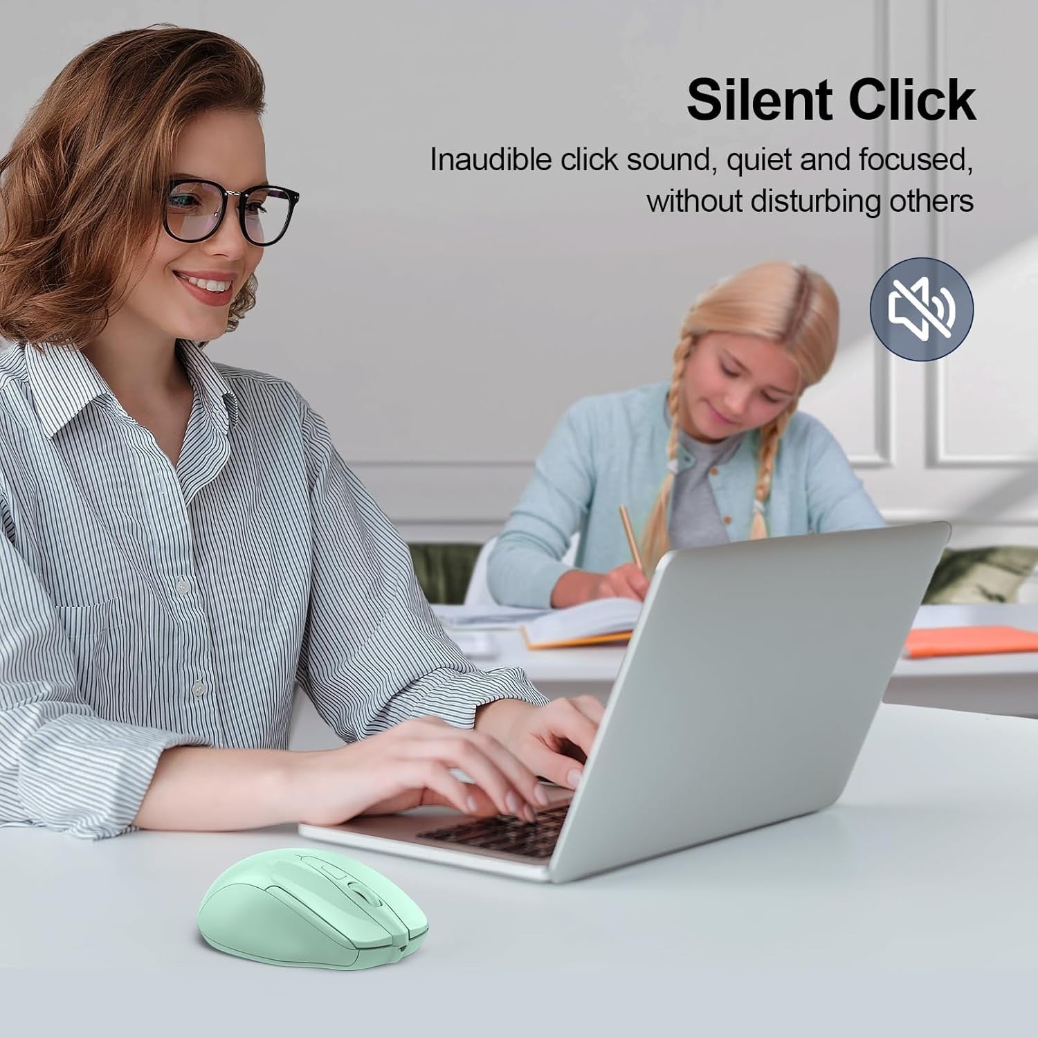 Silent Bluetooth Wireless Mouse 4800DPI Ergonomic Rechargeable Laptop PC