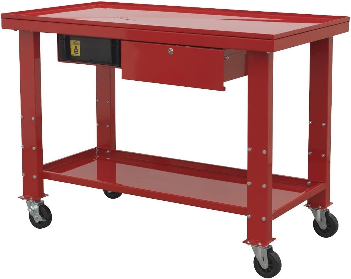 Mobile Engine Repair Workbench Heavy Duty Rolling Service Table Garage