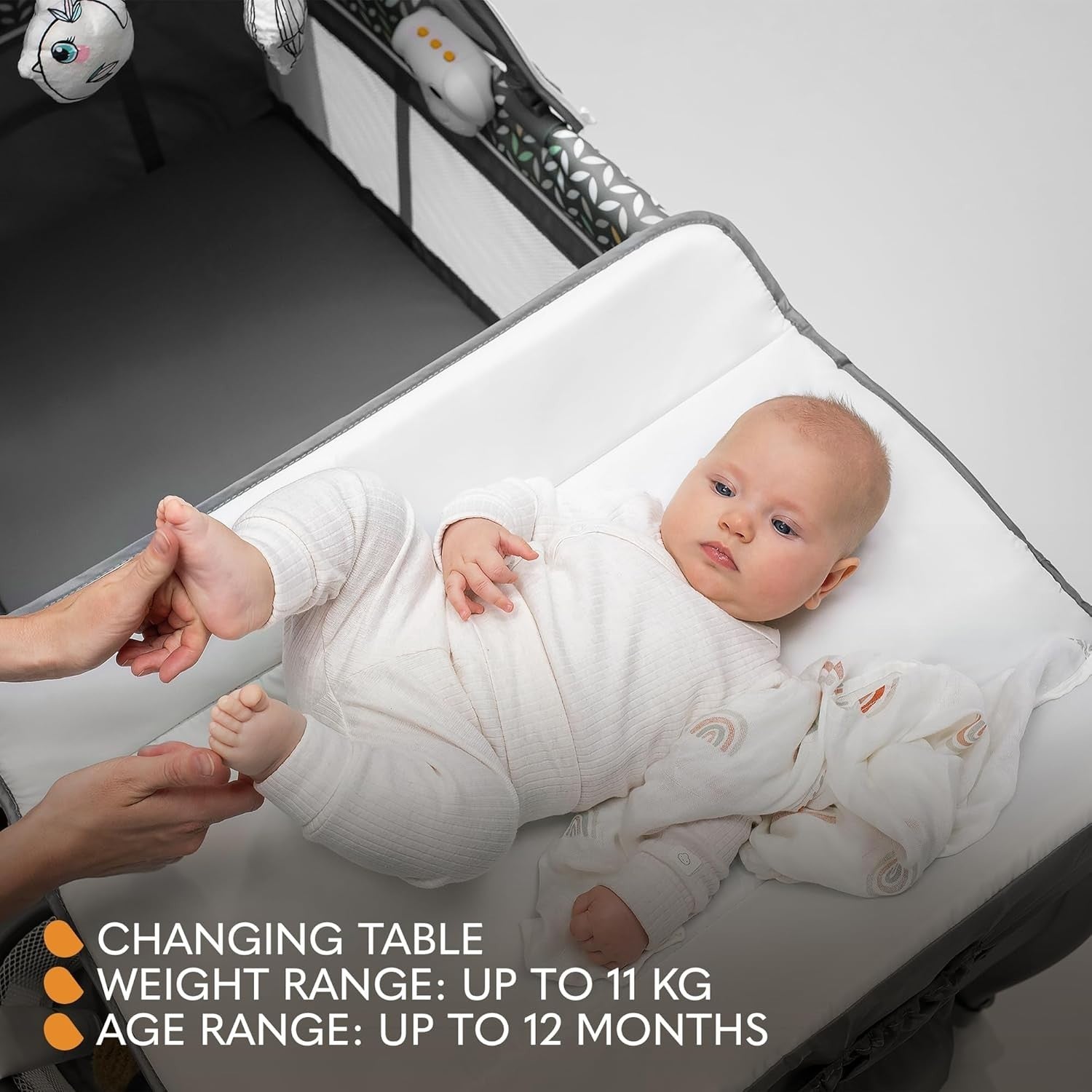 2-in-1 Portable Travel Cot & Baby Playpen with Changing Table & Canopy