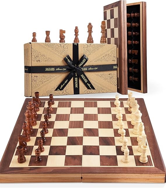 Luxury 15" Wooden Chess Set | Folding Board & Staunton Pieces | Premium Classic