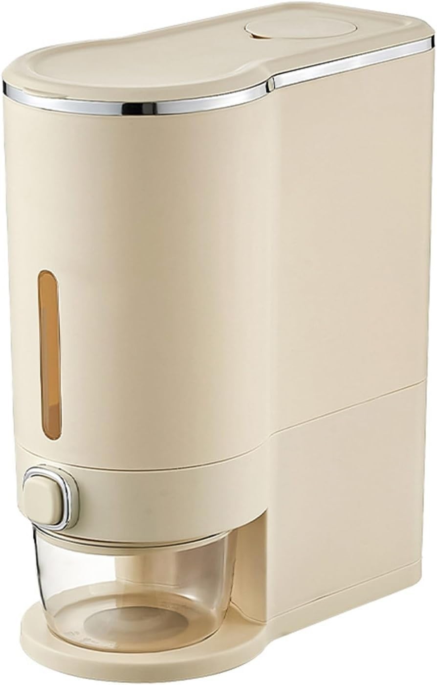 10KG Rice Dispenser Airtight Grain Storage Container Press Sealed Bin