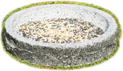 Granite Stone Bird Bath 35x8cm | Rustic Outdoor Garden Seed Feeder Bowl