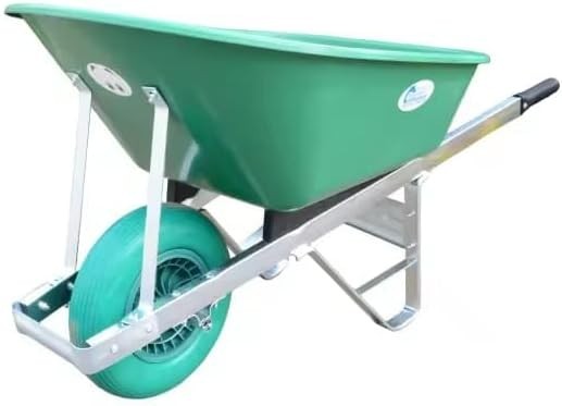 120L Garden Wheelbarrow – Green/Turquoise – PU Tubeless Tyre Heavy Duty Frame