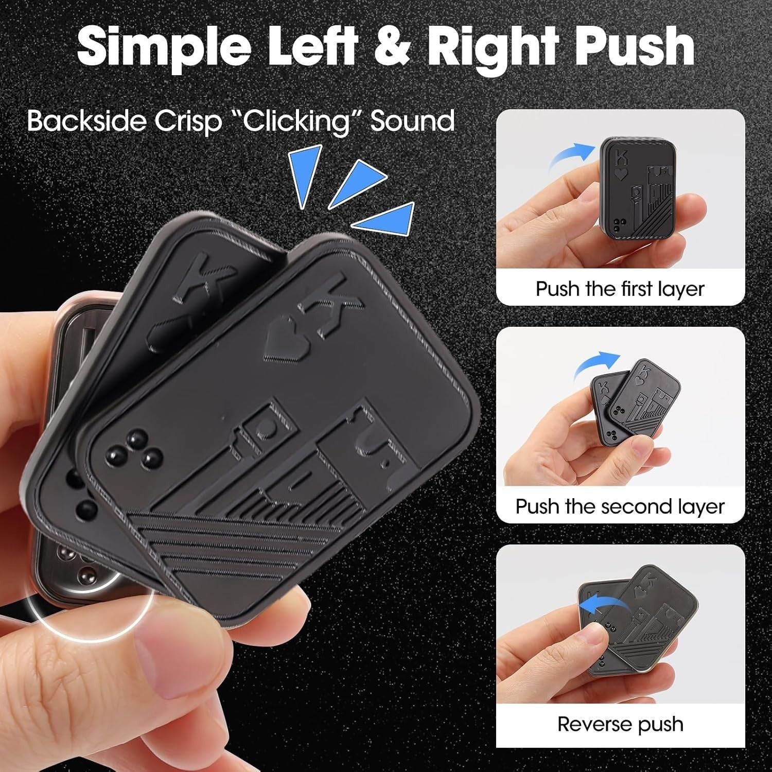 Magnetic Poker Card Fidget Slider Metal Stress Focus EDC Toy