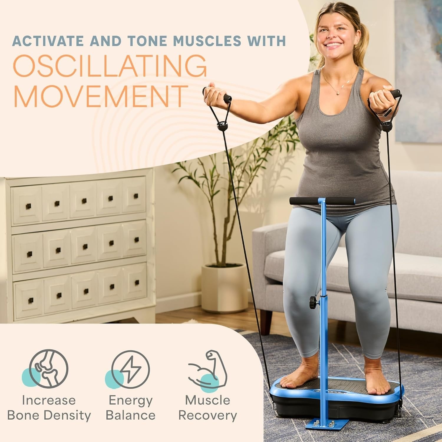 Vibration Plate with Handlebars 99 Speeds Bluetooth Lymphatic Trainer