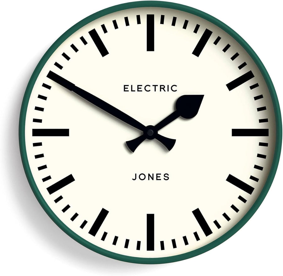 30cm Modern Wall Clock Silent Quartz Station Style Green Round Clock Home Office