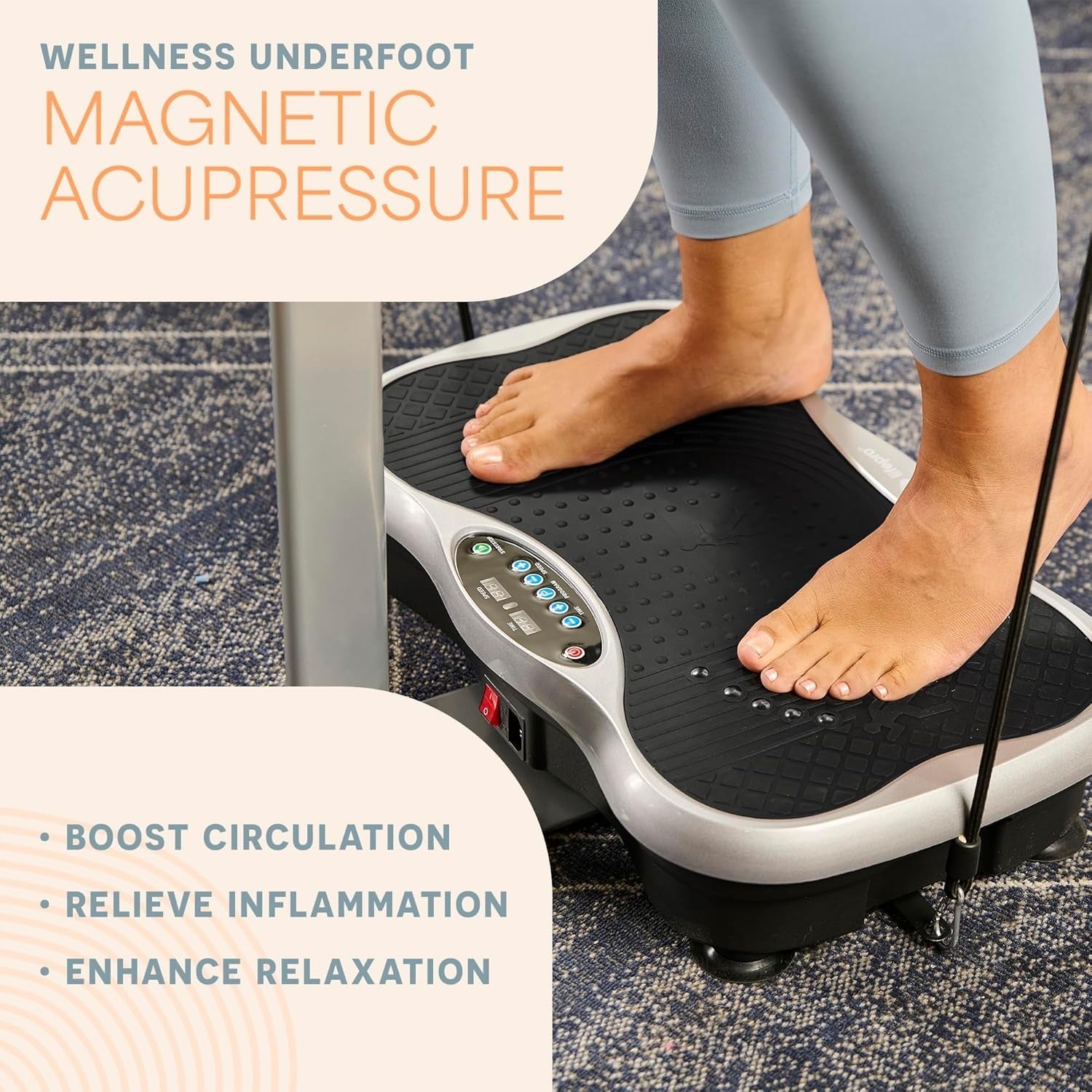 Whole Body Vibration Plate Exercise Machine w/ Handlebars 99 Speeds
