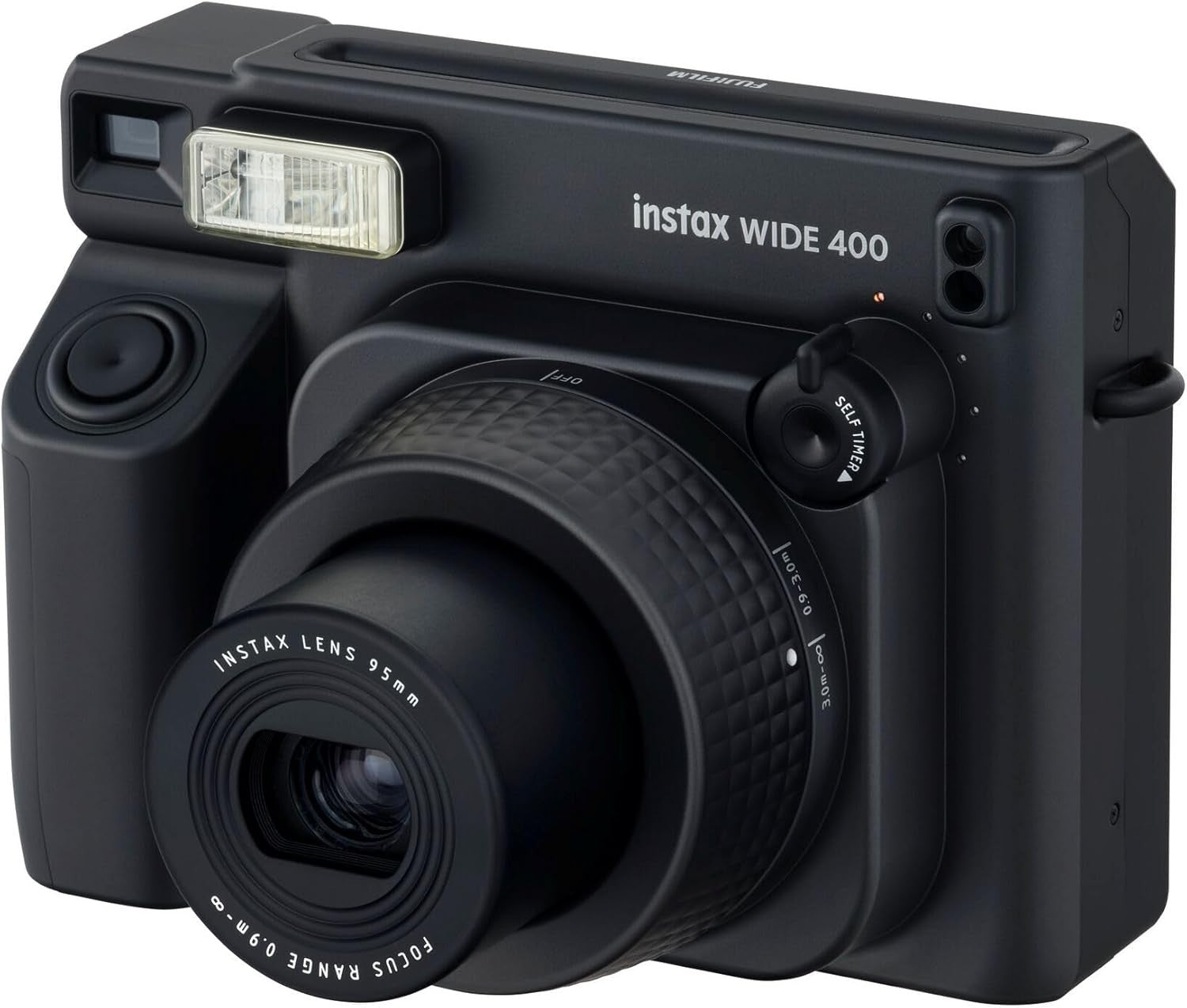 Wide Format Instant Camera Auto Exposure Flash Timer Black Camera
