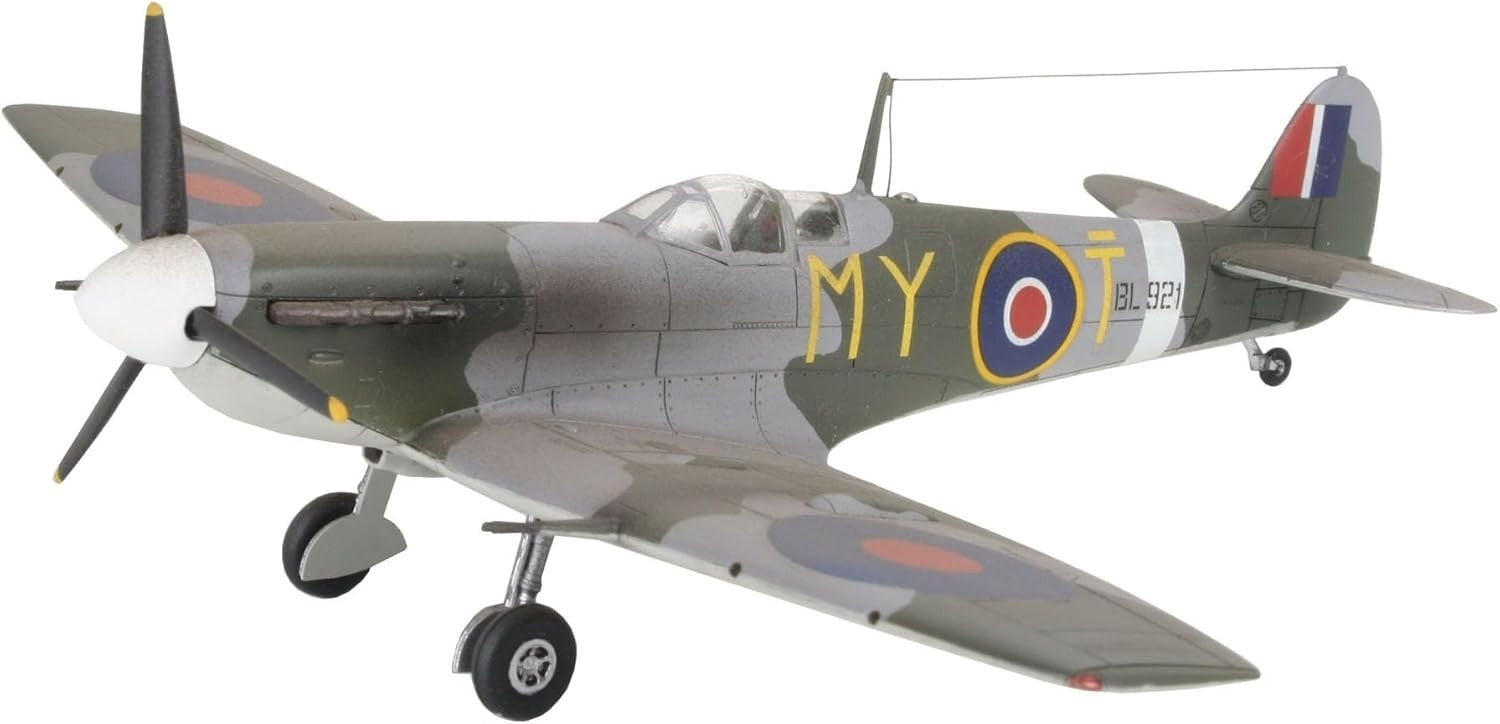 Unpainted 1:72 Scale Spitfire Mk.V Model Kit - 39 Pieces, 14cm Wingspan