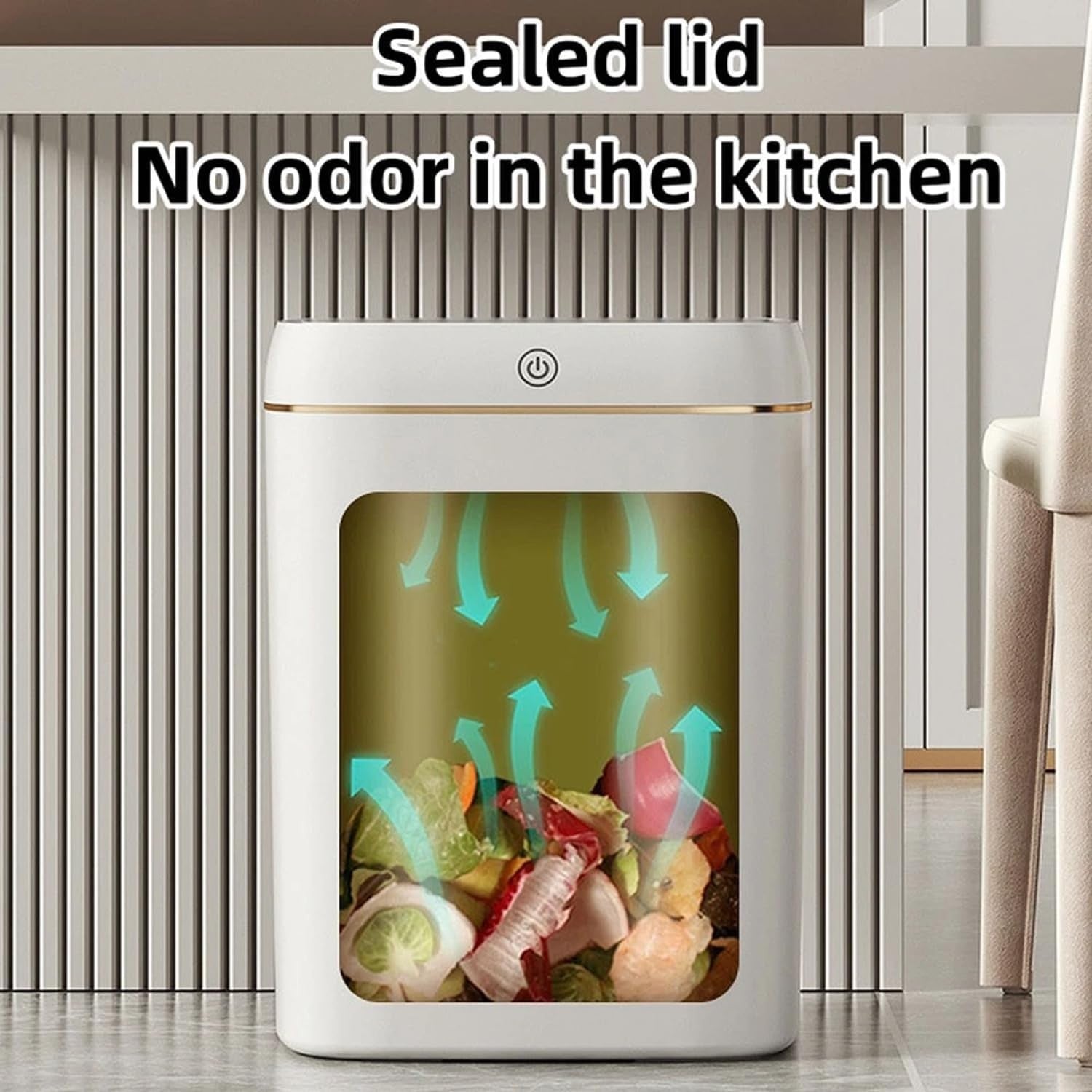 12L Automatic Sensor Trash Bin Touchless Soft Close Waste Bin White