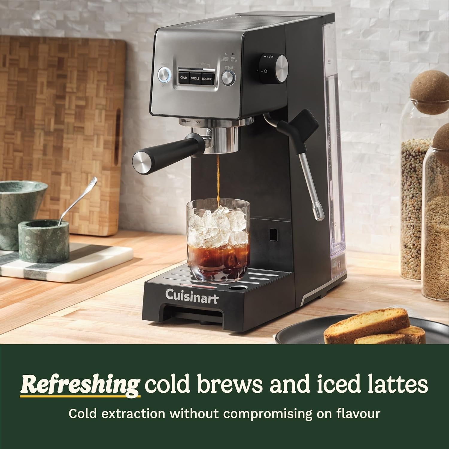Slim Espresso Machine 15 Bar Pressure Milk Frother Compact Latte Cappuccino