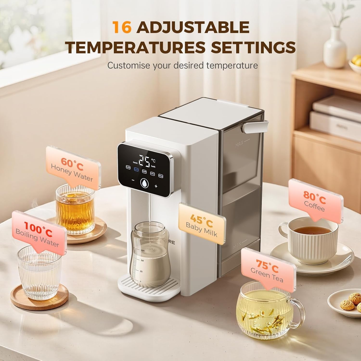 Instant Hot Water Dispenser 3L | 2200W Fast Boil Touch Screen Filter