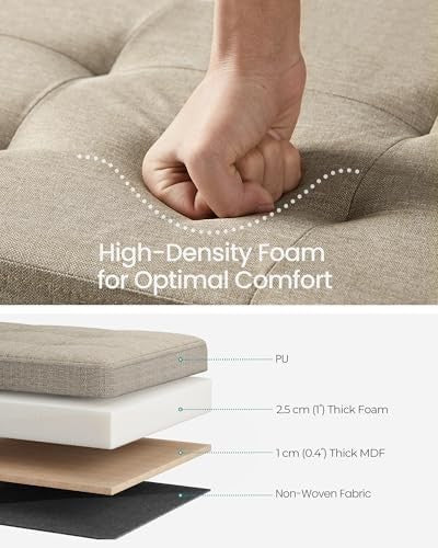Camel Brown Storage Ottoman Bench 110cm Folding Seat Footstool End-of-Bed