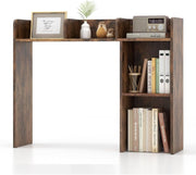 Rustic Brown 4-Tier Wooden Desk Bookshelf Organizer Display Shelf