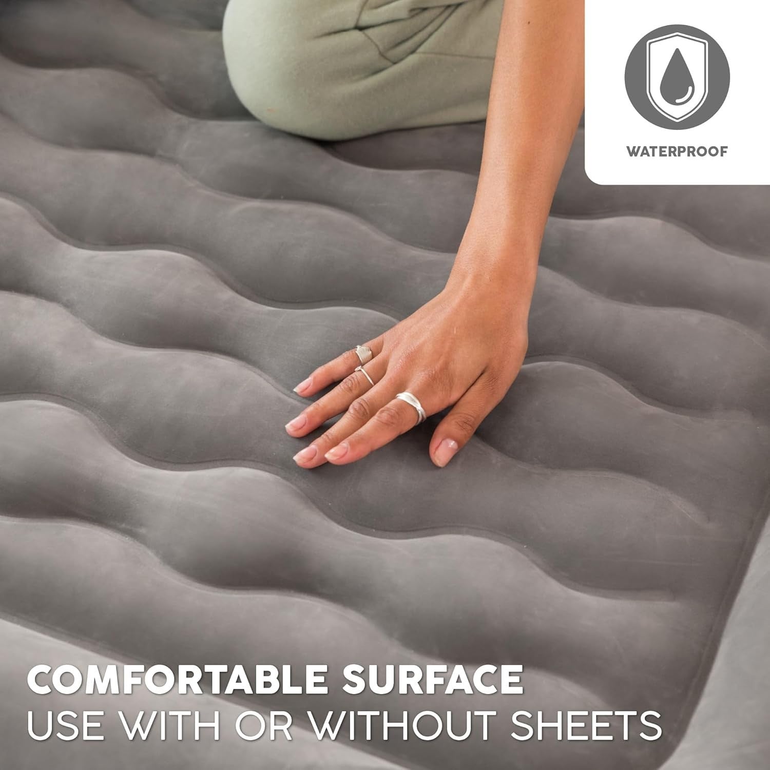 Luxury Single Air Bed Built-In Electric Pump Raised Inflatable Mattress