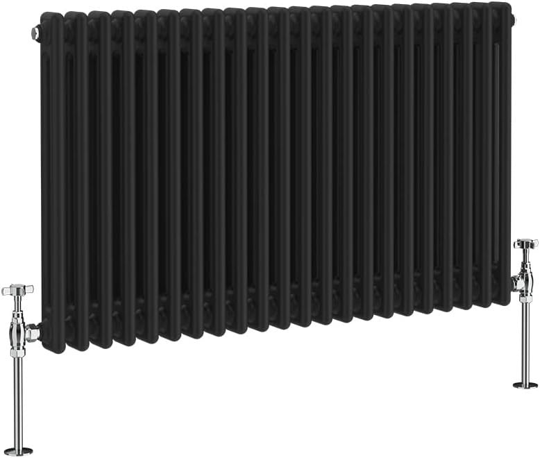 Black Cast Iron 2 Column Radiator 600x1010mm Central Heating Bathroom