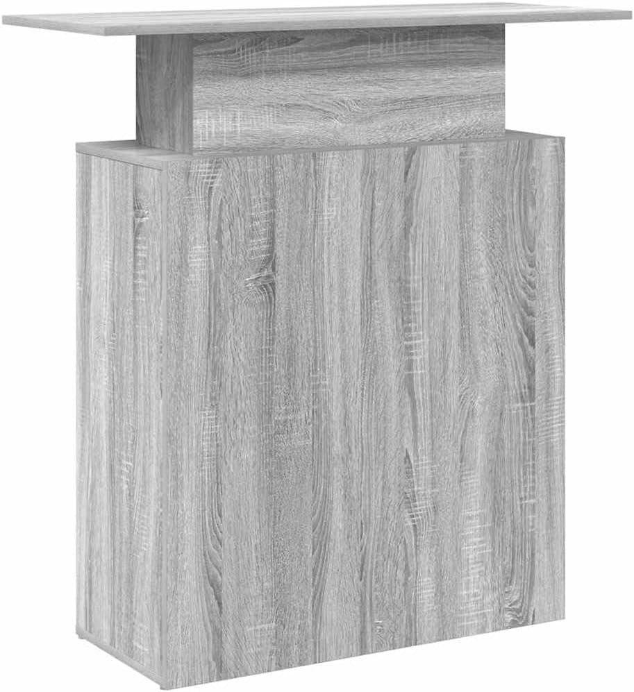 Grey Sonoma Reception Desk 100x40x104cm Modern Counter with Storage Shelf
