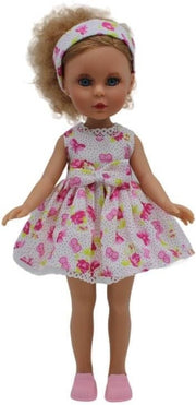 35cm Folk Style Doll Flower Dress Collectible Handmade Spain Craft Gift