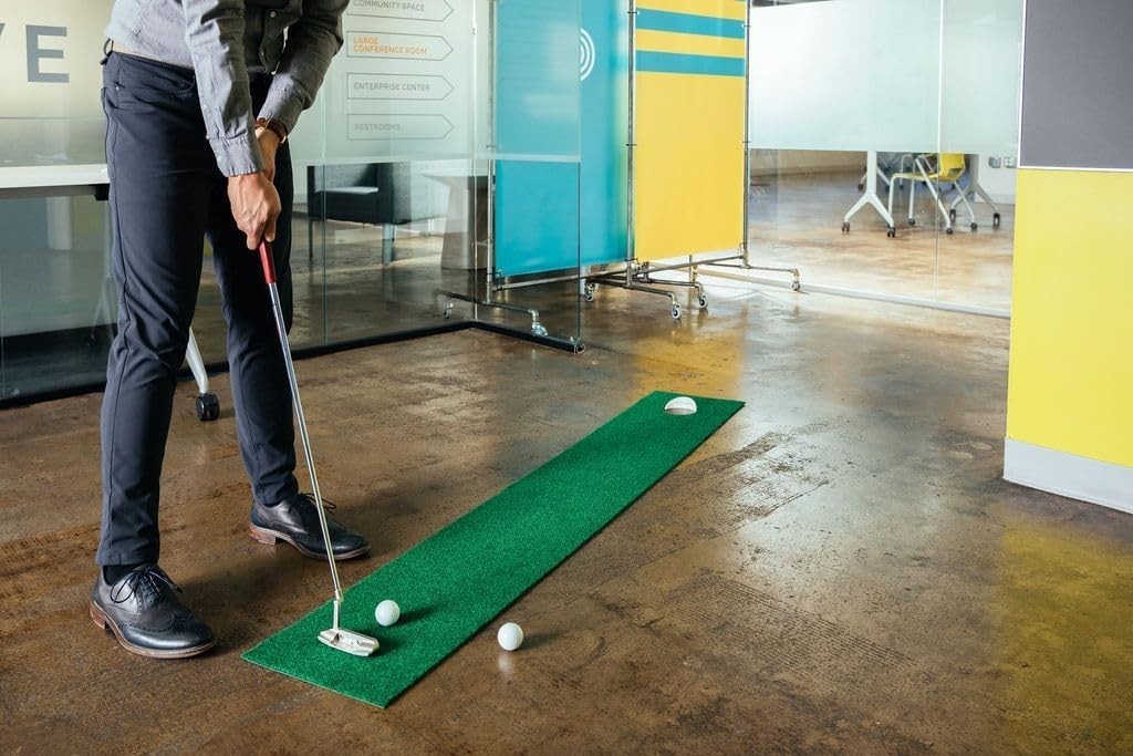 Golf Putting Green Mat Indoor Practice Trainer Non Slip Realistic Turf