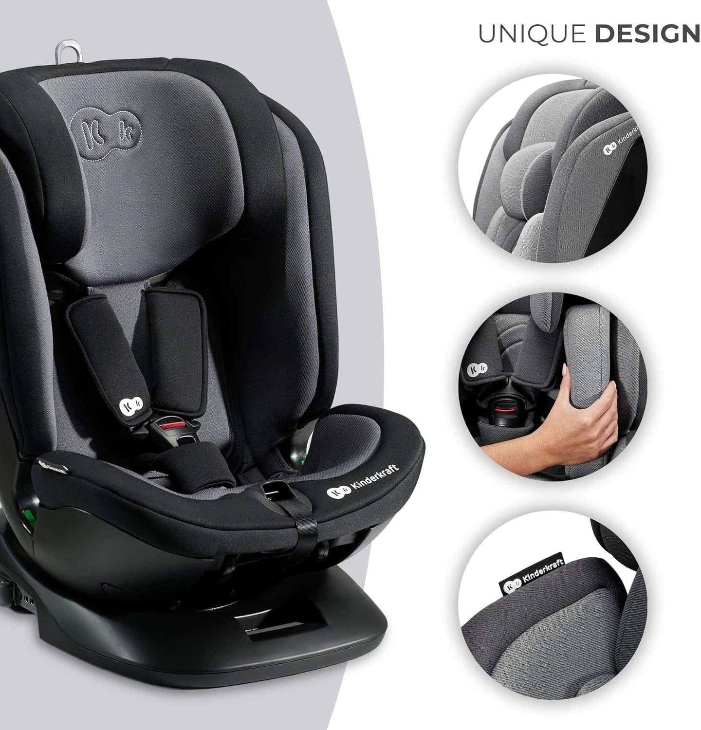 360° Rotating i-Size Child Car Seat ISOFIX Birth–36kg All Stages Black