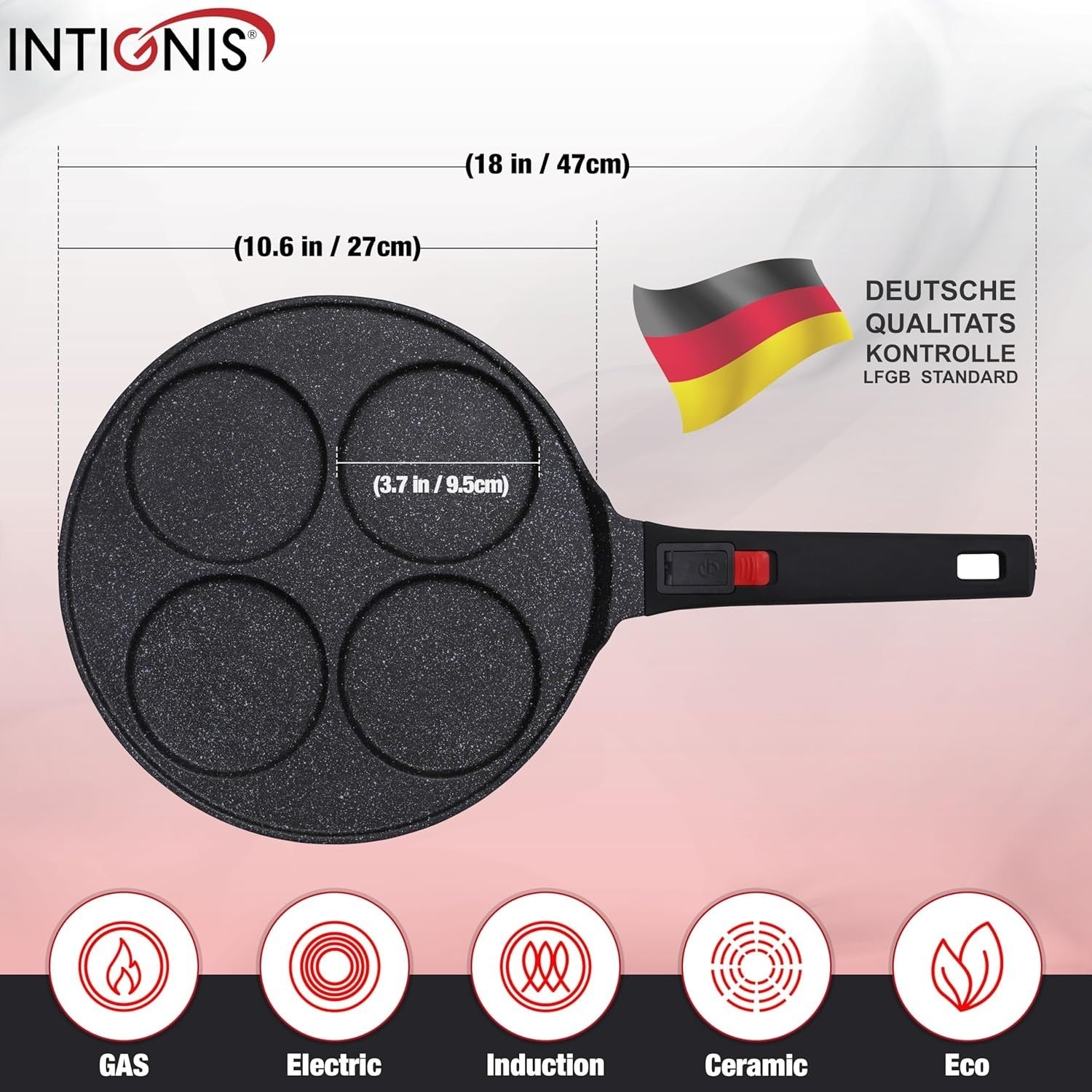 Non-Stick Mini Pancake Pan 26cm 4 & 7 Moulds | Uthappam | Crepe | Induction