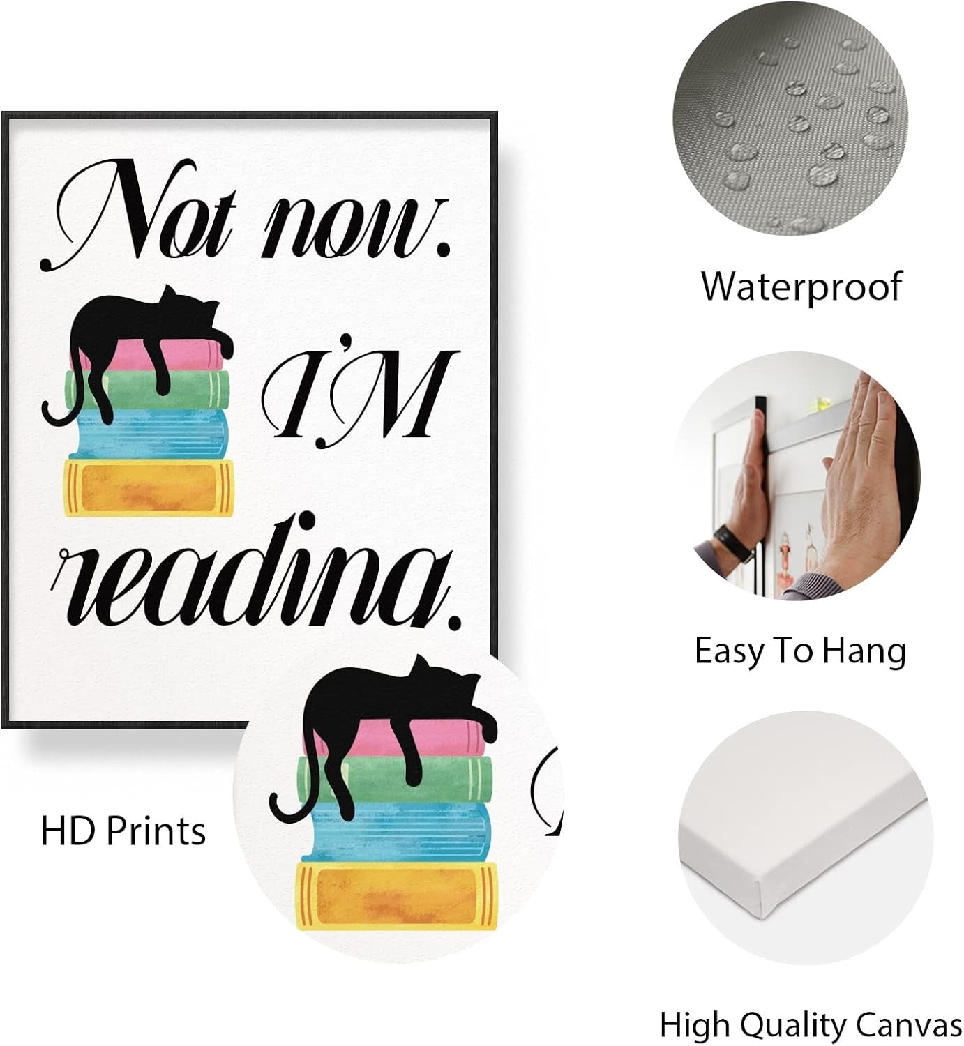 Reading Wall Art Posters Set 9pc 10x8in Classroom Quotes