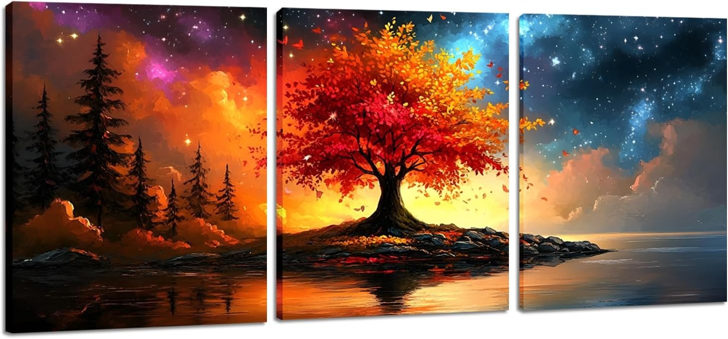 Abstract Tree of Life Canvas Wall Art 3pcs 30x40 cm Modern Decor