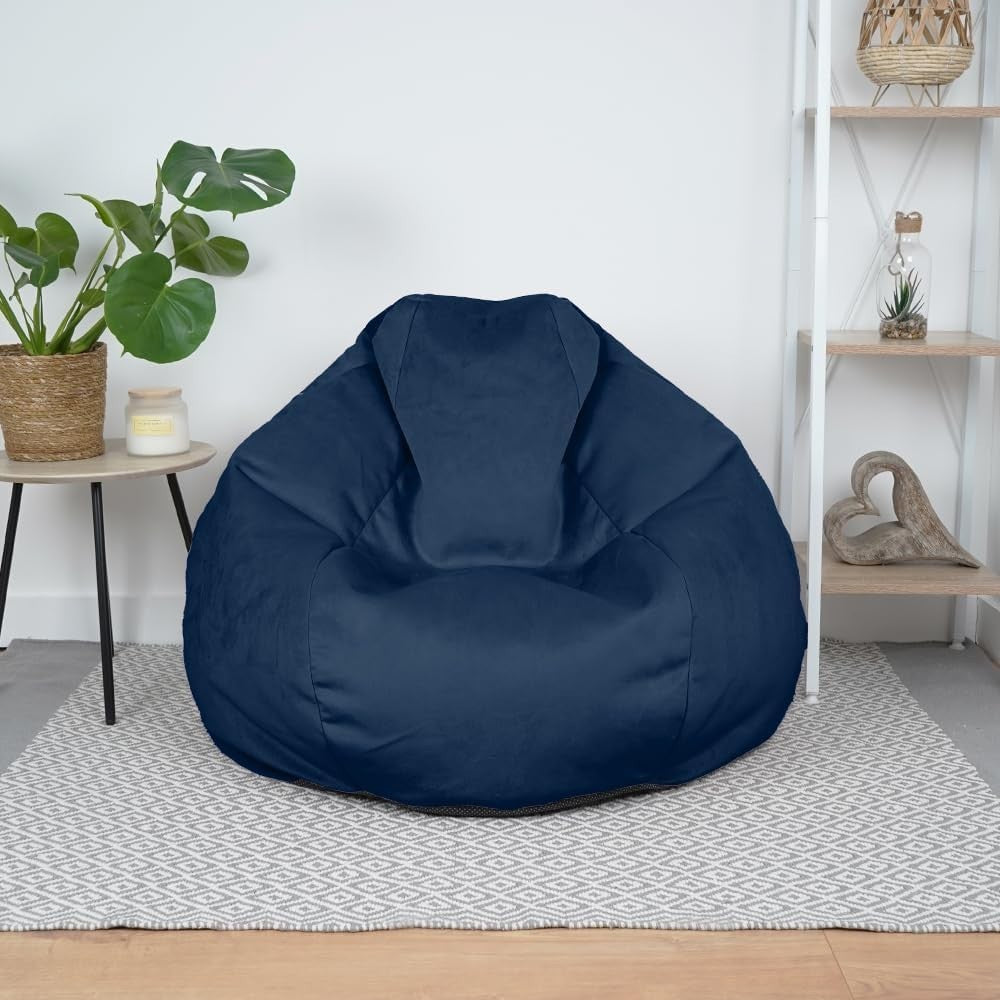 Extra Large Velvet Bean Bag Chair XL Soft Lounge Seat Gaming & Living Room