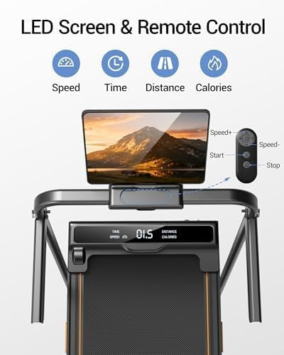 Under Desk Walking Treadmill 16% Incline Foldable 10KM/H Home Gym