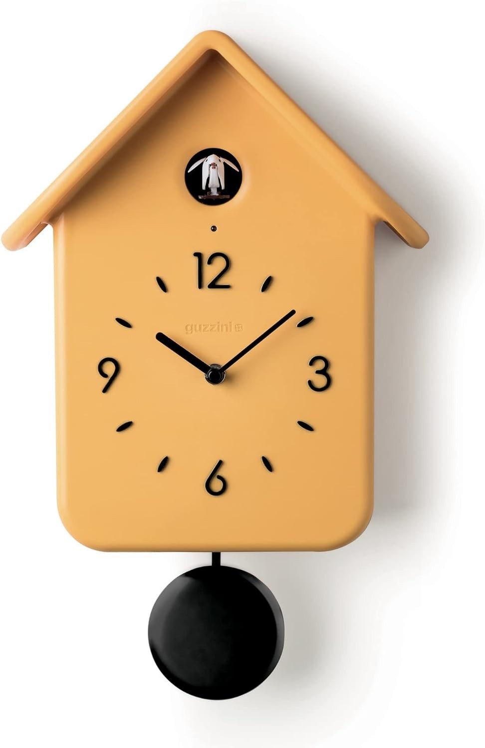 Modern Silent Wall Cuckoo Clock Bird Chime Battery Home Decor 39cm