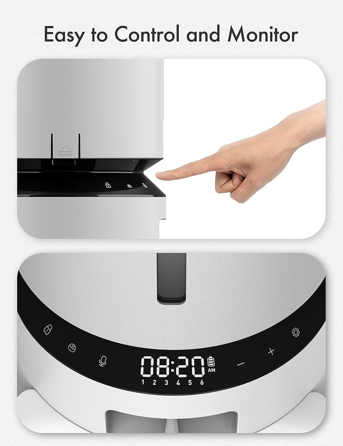 Automatic Pet Feeder 5L Dual Bowl Food Dispenser 6 Meals 50 Portions