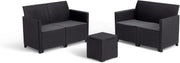 4 Seater Rattan Garden Sofa Set w/ Cushions & Storage Table Outdoor