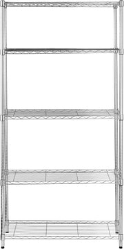 5-Tier Heavy-Duty Chrome Storage Rack Adjustable Shelves Metal Shelving Unit