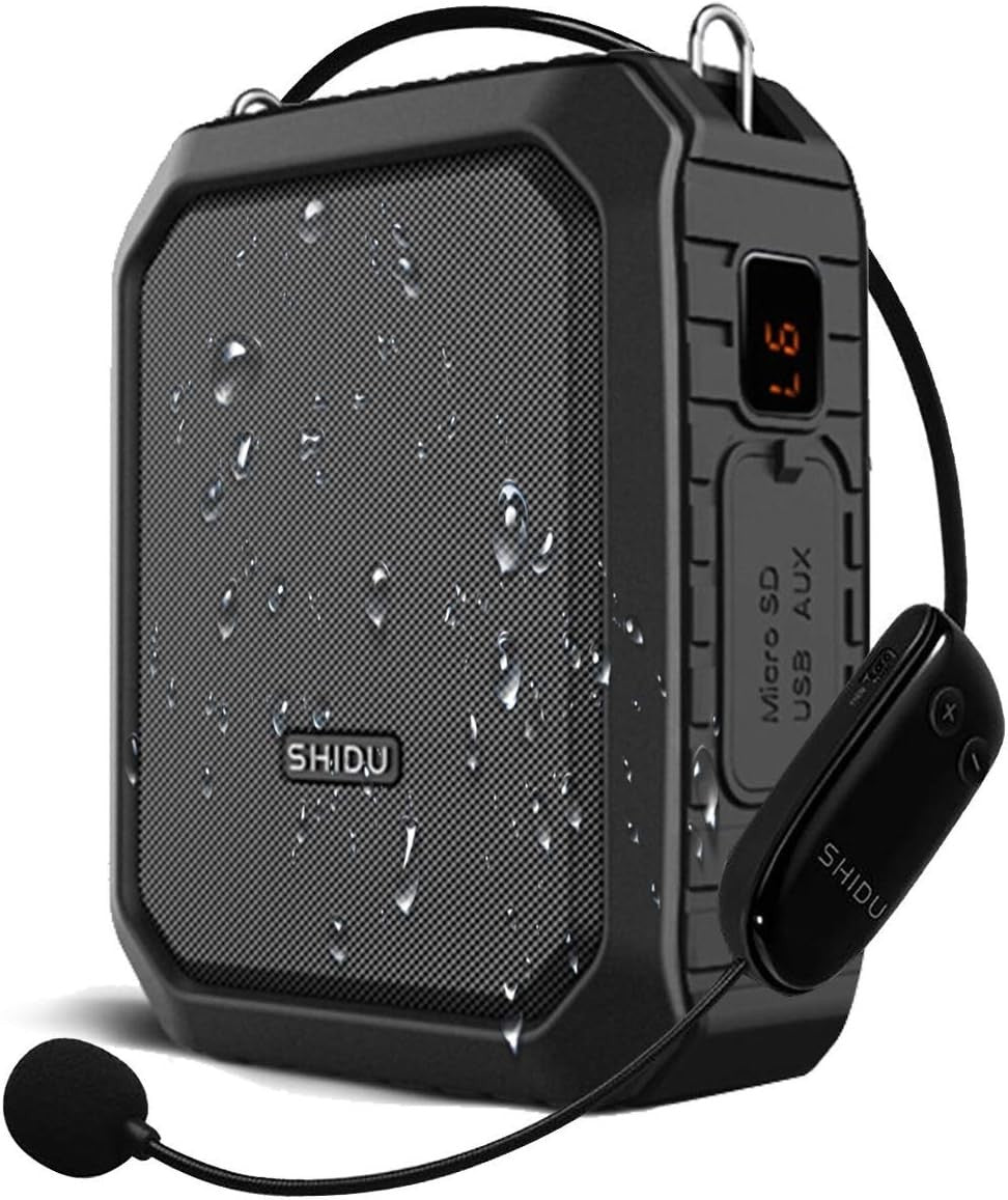 Wireless Voice Amplifier 18W Bluetooth PA UHF Mic IPX5