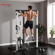 Black Multifunction Home Gym Machine Lat Pulley Pull-Up Station 100kg