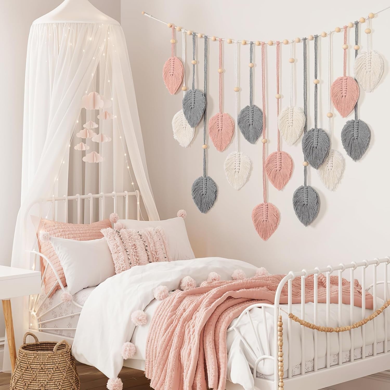 Large Boho Macrame Wall Hanging Leaf Tapestry Home Decor 73x130cm