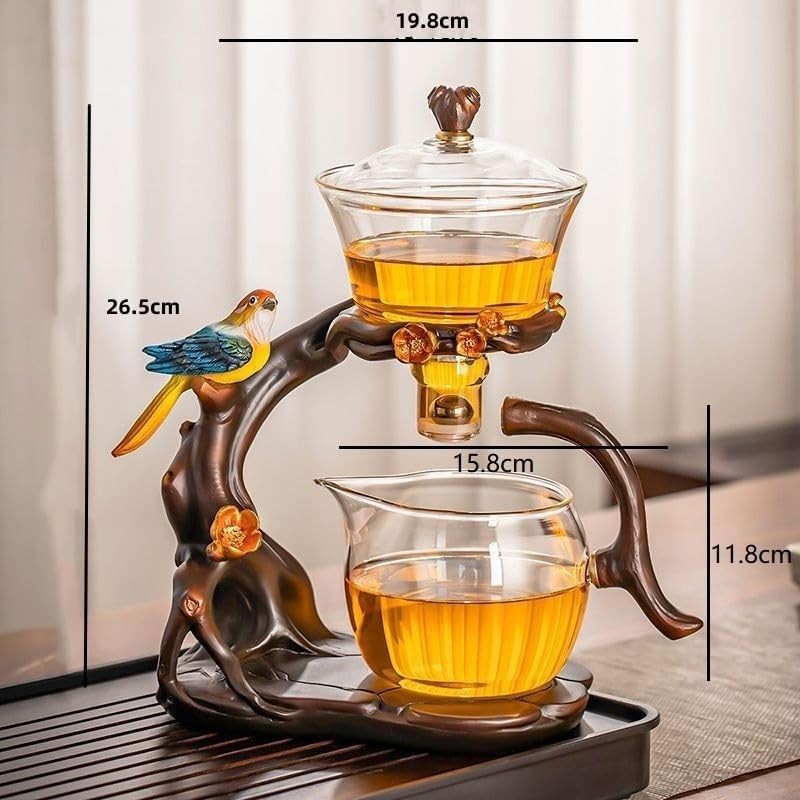 Semi Automatic Glass Teapot 300ml with Infuser Kung Fu Tea Maker