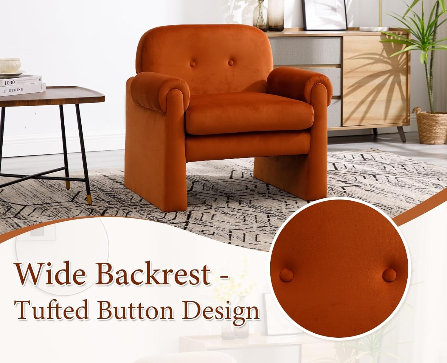 Chenille Armchair Tub Sofa Chair Comfy Lounge Seat for Living Room Home