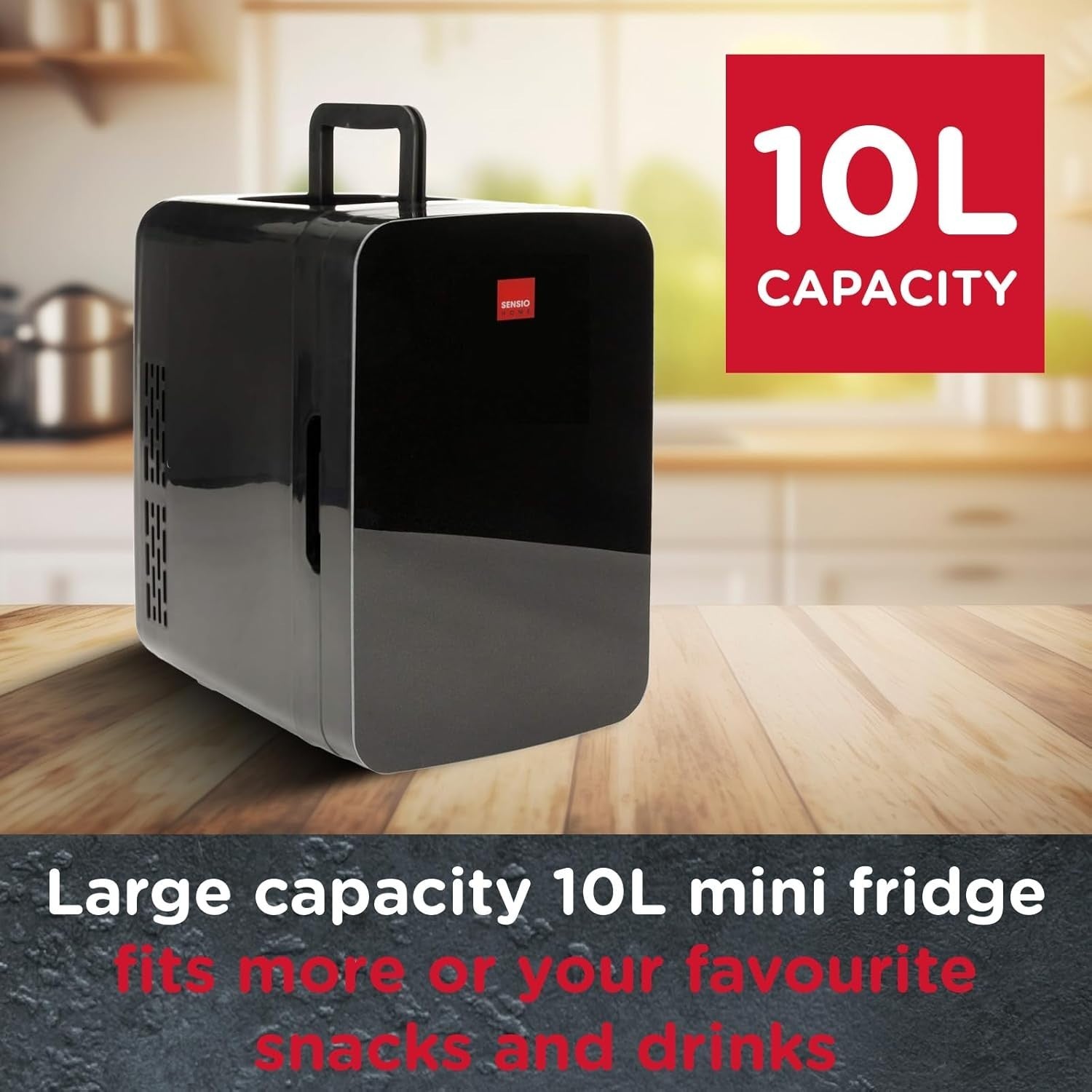 10L Portable Mini Fridge Cooler & Warmer AC/DC Compact Bedroom Car black