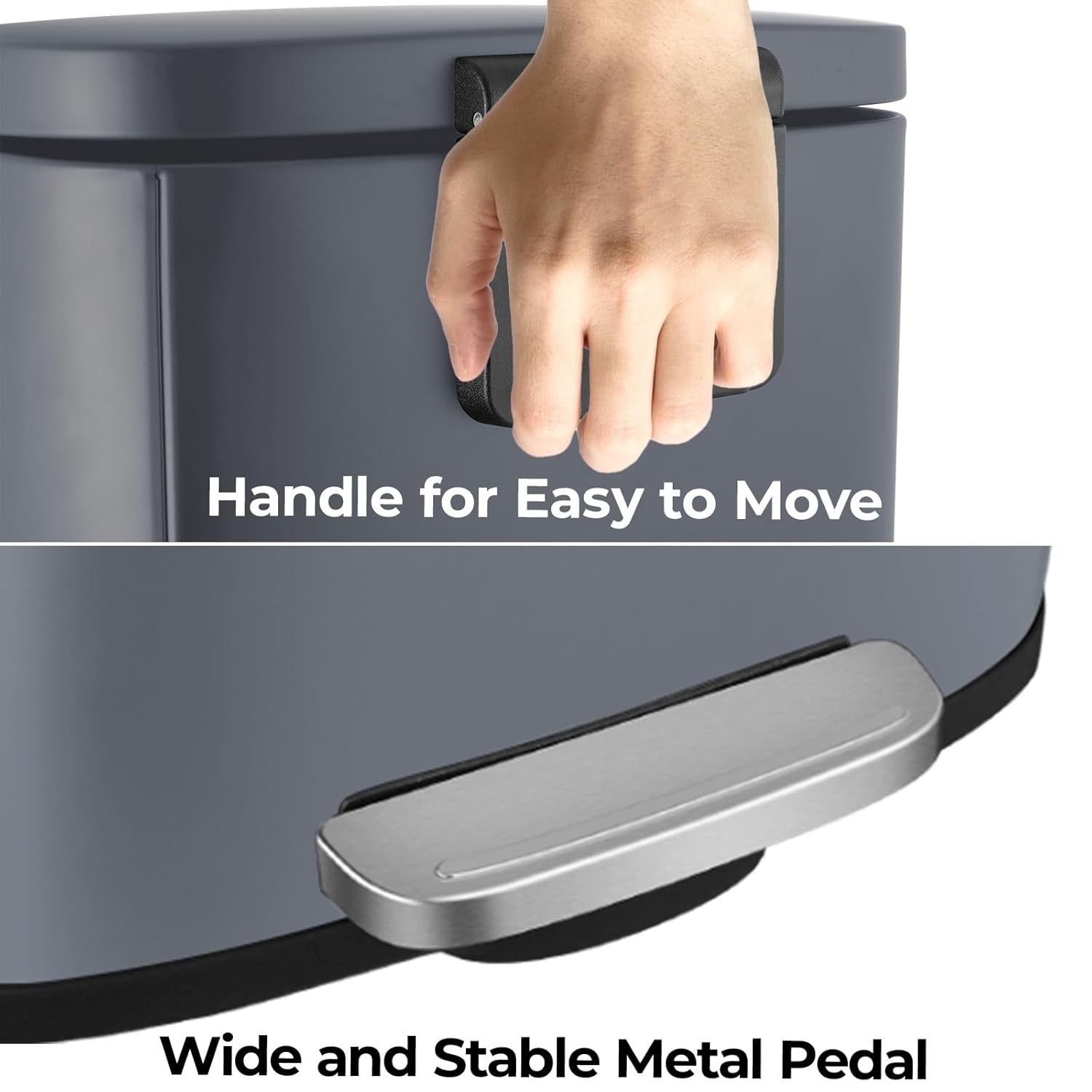 30L Stainless Steel Pedal Bin Soft Close Kitchen Waste Grey