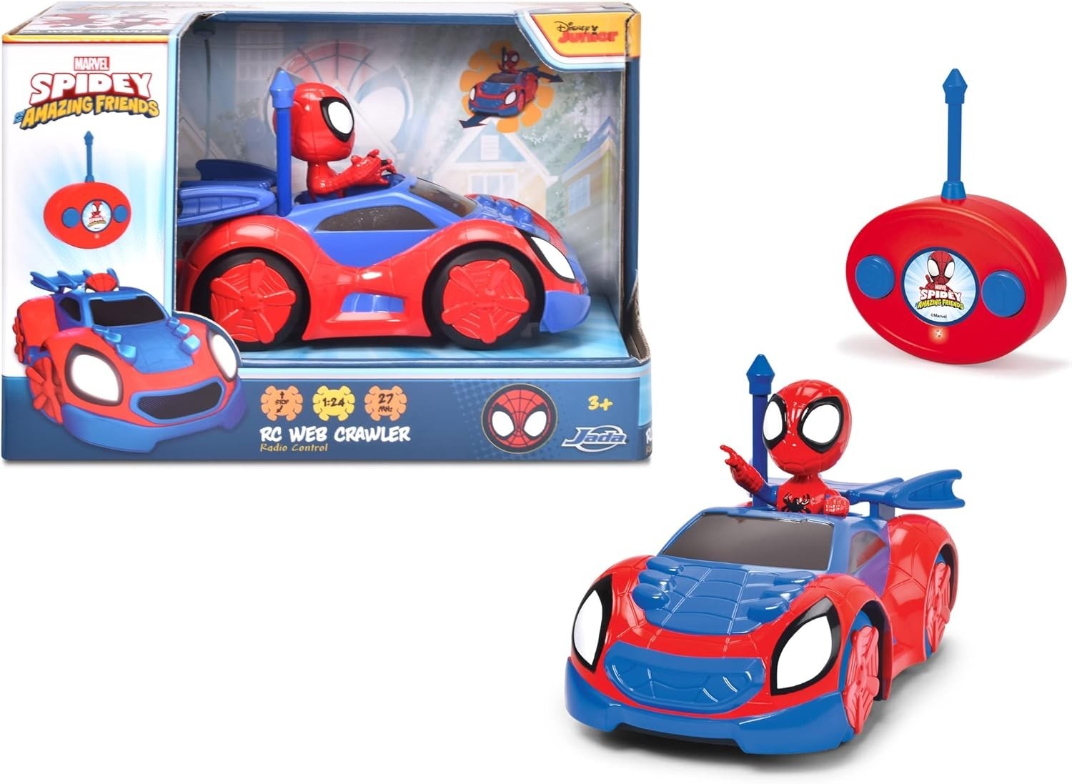 Marvel Spidey Web Crawler 1:24 RC Car – Remote Control Toy for Kids 3+